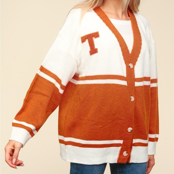 Cardigan button down v neck in roya blue - Picture 9 of 10